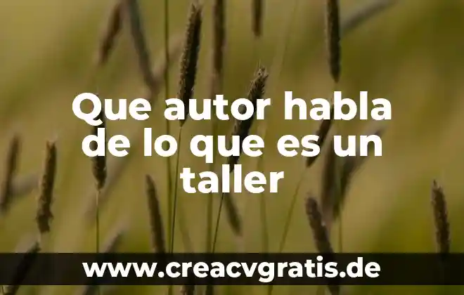 Nombre del autor que define que es un riesgo quimico 8 Que autor habla de lo que es un taller