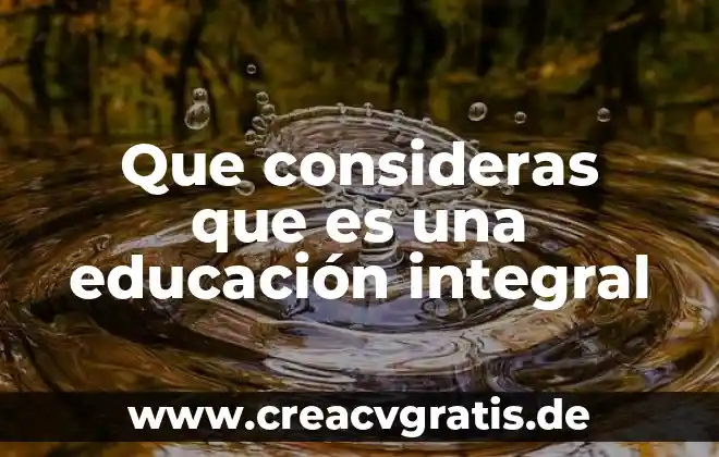 Que es una percepción integral en un archivo multimedia 3 Que consideras que es una educación integral