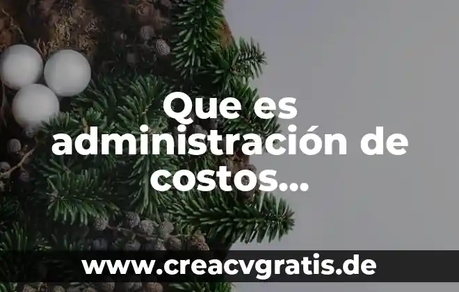 Que es la administracion del color 4 Que es administración de costos contabilidad y control