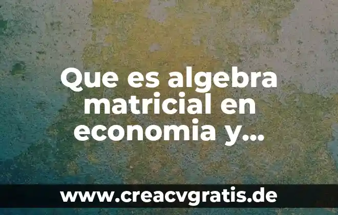 Logotipo que es y para que sirve 5 Que es algebra matricial en economia y finanzas