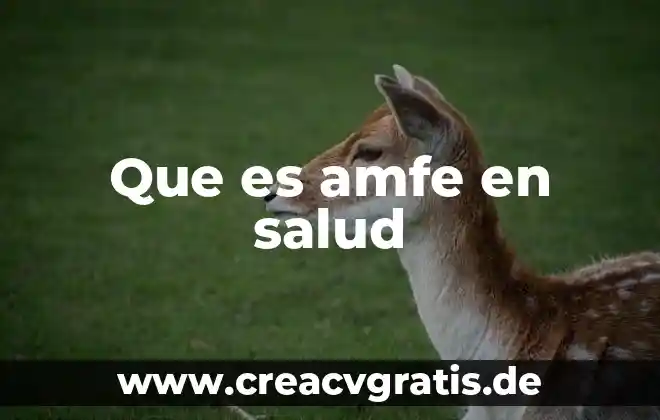 Que es sr en salud 5 Que es amfe en salud