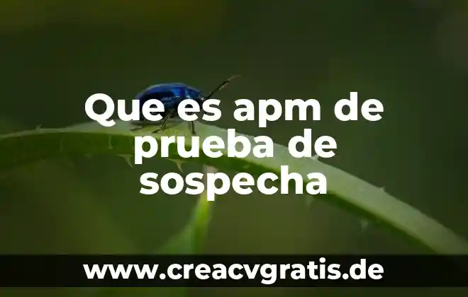 Para que es la prueba inmunológica de embarazo 6 Que es apm de prueba de sospecha