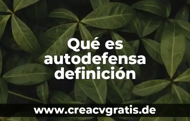 Qué es documento definición 5 Qué es autodefensa definición