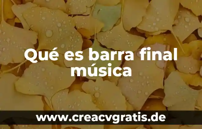 Que es un informe final de un proyecto 5 Qué es barra final música