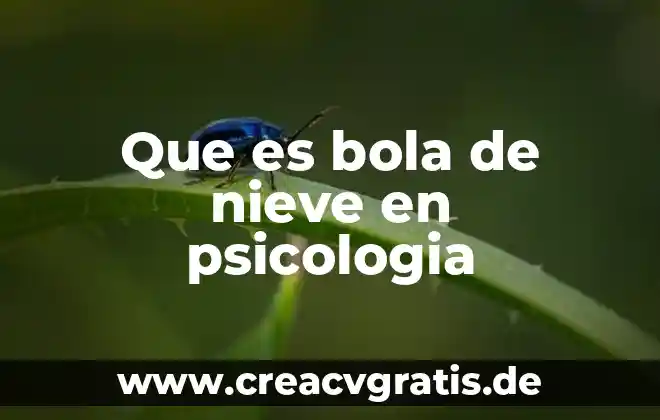 Qué es el umbral psicología 4 Que es bola de nieve en psicologia