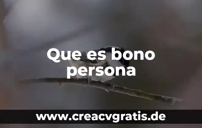 Que es ser una persona subjetivo 5 Que es bono persona