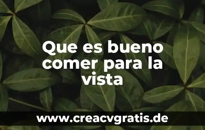 Que es la vista y sus caracteristicas 8 Que es bueno comer para la vista