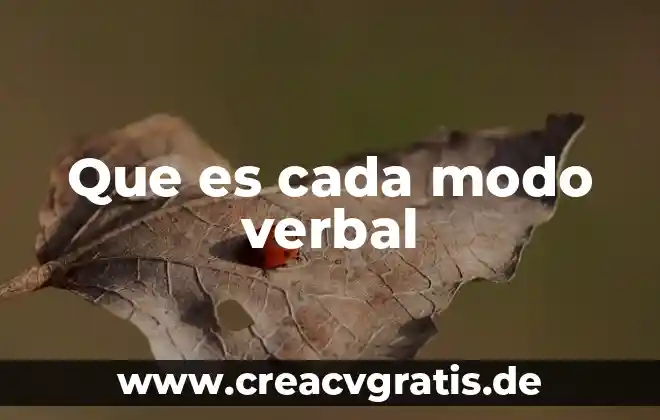 Expresión verbal que es definición 3 Que es cada modo verbal