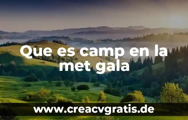 Que es significa el modelo camp 4 Que es camp en la met gala