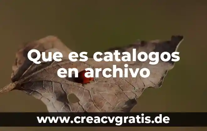 Qué es significa archivo gb 7 Que es catalogos en archivo