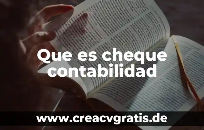 Qué es un cheque en derecho 5 Que es cheque contabilidad