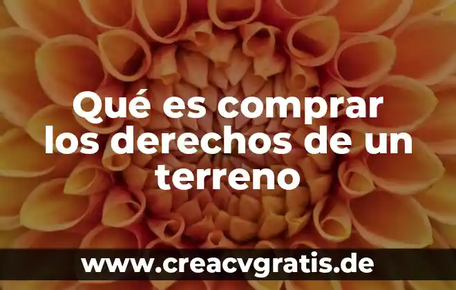 Que es la vigencia de derechos del trabajador 6 Qué es comprar los derechos de un terreno
