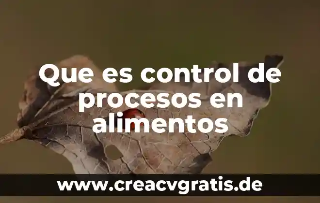 Que es control de respuesta 4 Que es control de procesos en alimentos