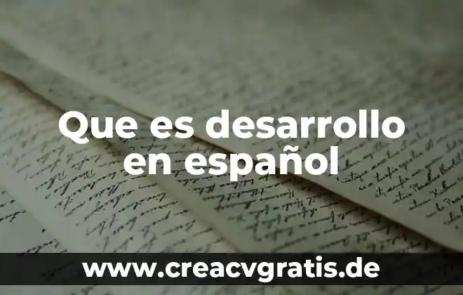 Que es ocupaciones animada el español e ingles 3 Que es desarrollo en español