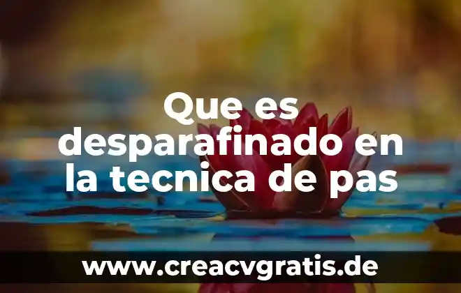 Que es tecnica de impresion 6 Que es desparafinado en la tecnica de pas