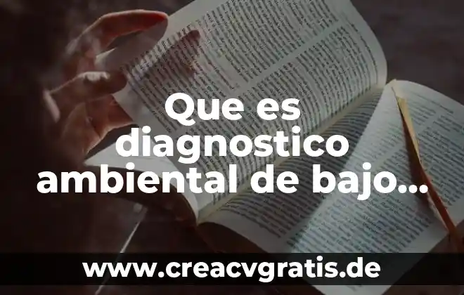 Qué es el concepto de diagnóstico de franquiciabilidad 4 Que es diagnostico ambiental de bajo impacto