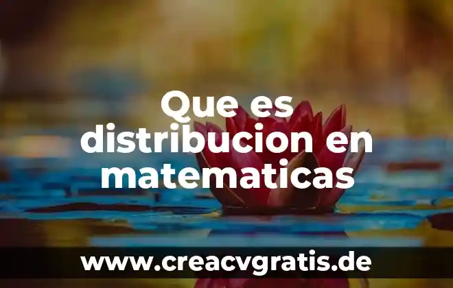 Que es tra de la distribución de la planta 4 Que es distribucion en matematicas