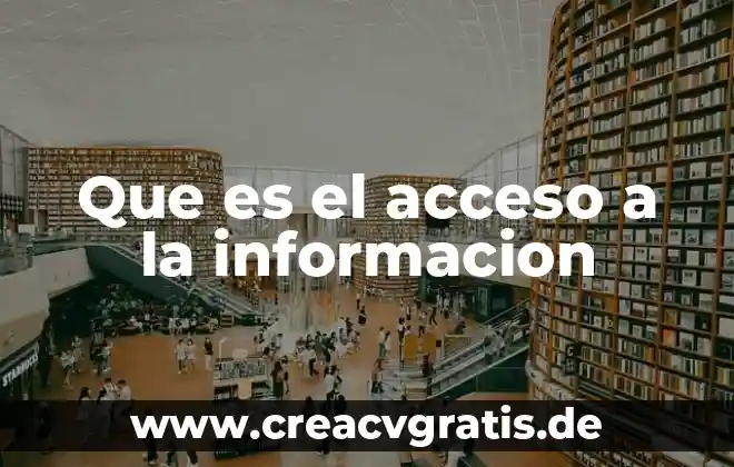 Qué es teoría del procesamiento de la información 6 Que es el acceso a la informacion