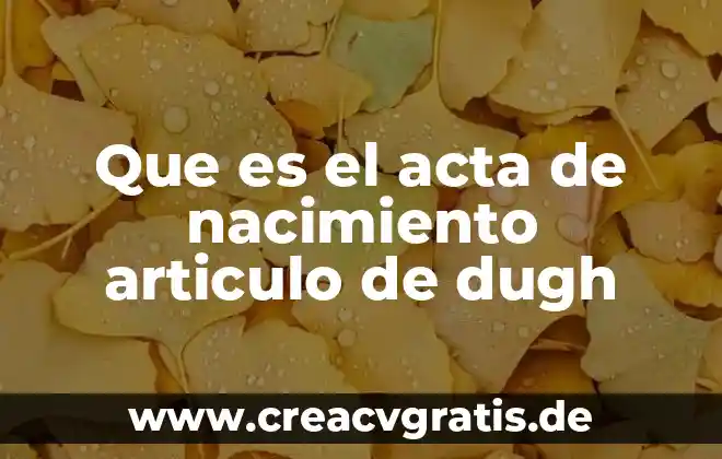Que es duplicidad de registros acta de nacimiento 3 Que es el acta de nacimiento articulo de dugh
