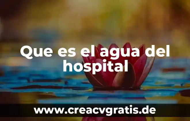 Qué es el hospital infantil de México 6 Que es el agua del hospital