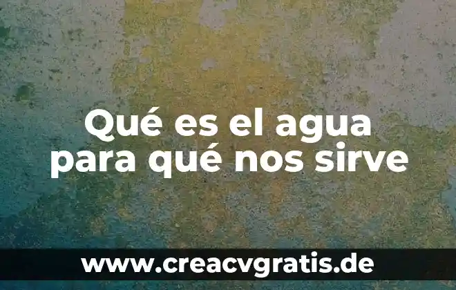 Que es la actividad cerebral que nos permite aislat 8 Qué es el agua para qué nos sirve