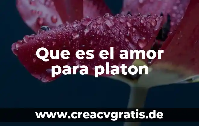 Que es el hombre sgun platon 6 Que es el amor para platon