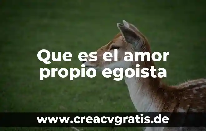Que es el amor segun walter riso 4 Que es el amor propio egoista