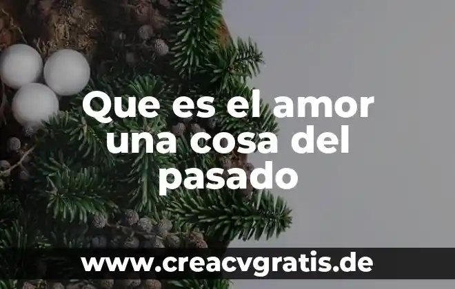Conclusión de lo que es el amor 6 Que es el amor una cosa del pasado