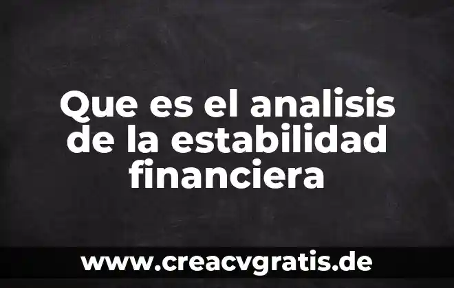 Que es vdrl en analisis de sangre 7 Que es el analisis de la estabilidad financiera