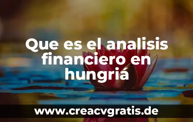 Que es vdrl en analisis de sangre 8 Que es el analisis financiero en hungriá