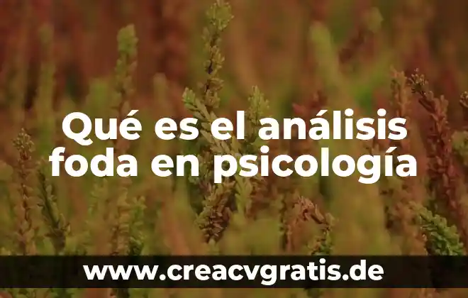 Que es un analisis foda de una empresa book 4 Qué es el análisis foda en psicología