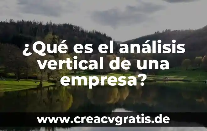 Que es la dureza del agua en analisis cuantitativo 5 ¿Qué es el análisis vertical de una empresa?