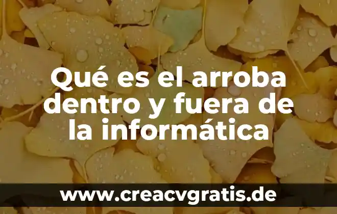 Que es ser madre dentro del trabajo 5 Qué es el arroba dentro y fuera de la informática