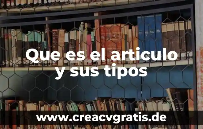 Qué es tarifa y sus tipos 6 Que es el articulo y sus tipos