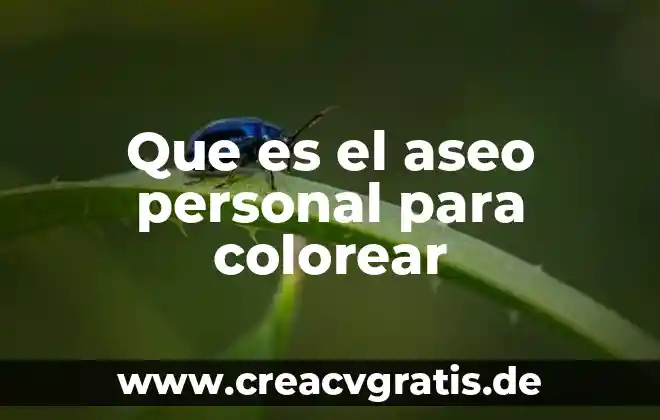 Según Jung qué es el inconsciente personal 4 Que es el aseo personal para colorear