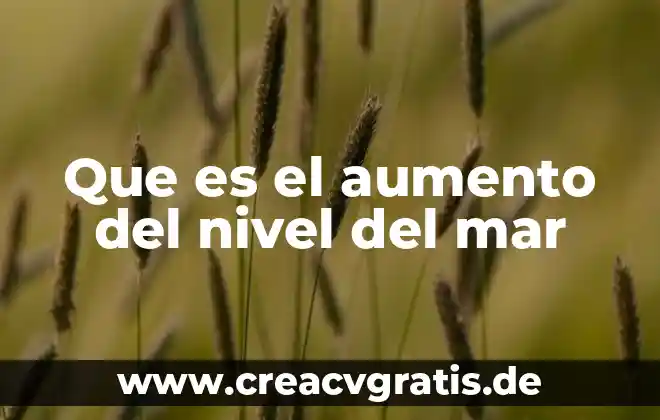 Medidor de nivel del agua que es 7 Que es el aumento del nivel del mar