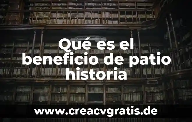 Qué es agua alcalina en qué beneficio 6 Qué es el beneficio de patio historia