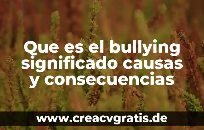 Que es preterito significado 3 Que es el bullying significado causas y consecuencias