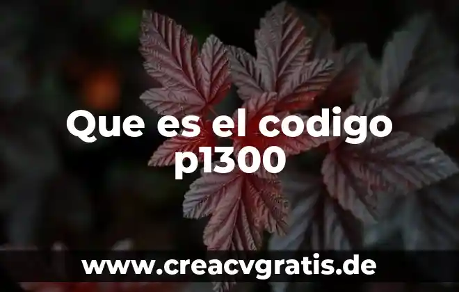 Qué es el arquetipo social 4 Que es el codigo p1300