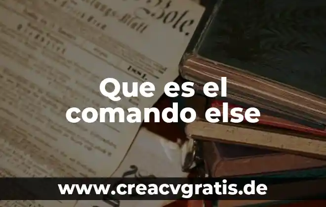 Que es el comando ir 5 Que es el comando else