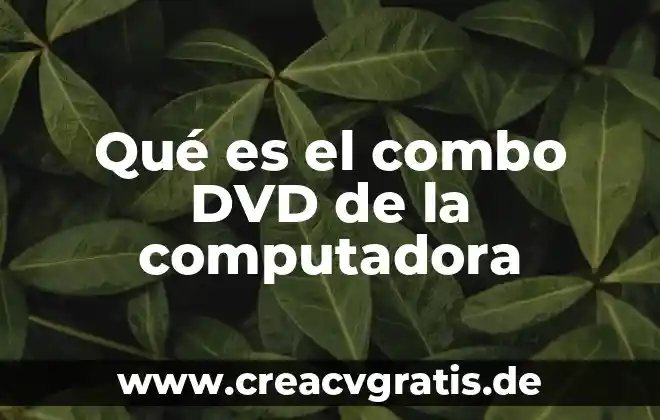 Que es el joystick de la computadora 4 Qué es el combo DVD de la computadora