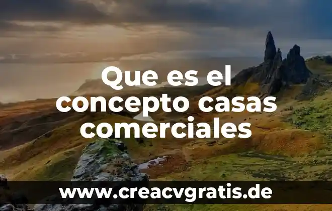 Qué es concepto estadístico 7 Que es el concepto casas comerciales