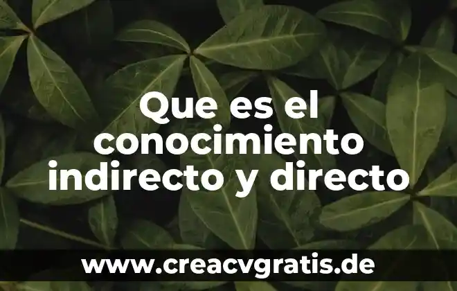Que es un icono de acceso directo 6 Que es el conocimiento indirecto y directo