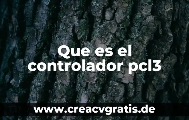 Que es respaldo de controlador def 7 Que es el controlador pcl3