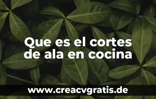 Que es el amor cortes 5 Que es el cortes de ala en cocina