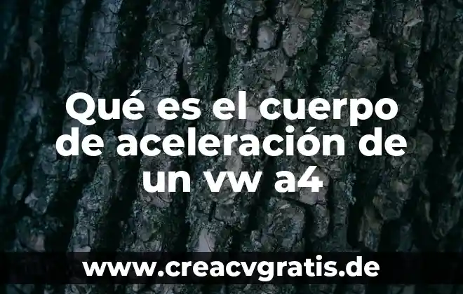 Que es rapidez y aceleracion en fisica 8 Qué es el cuerpo de aceleración de un vw a4