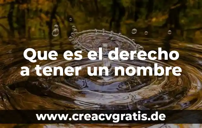 Qué es el derecho animal 4 Que es el derecho a tener un nombre