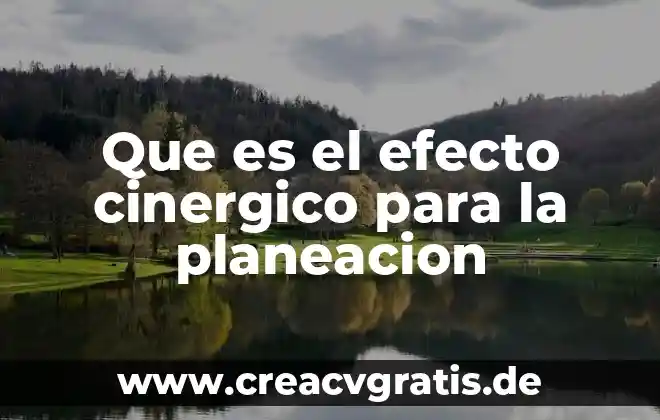 Qué es planeación didáctica en psicología educativa 3 Que es el efecto cinergico para la planeacion