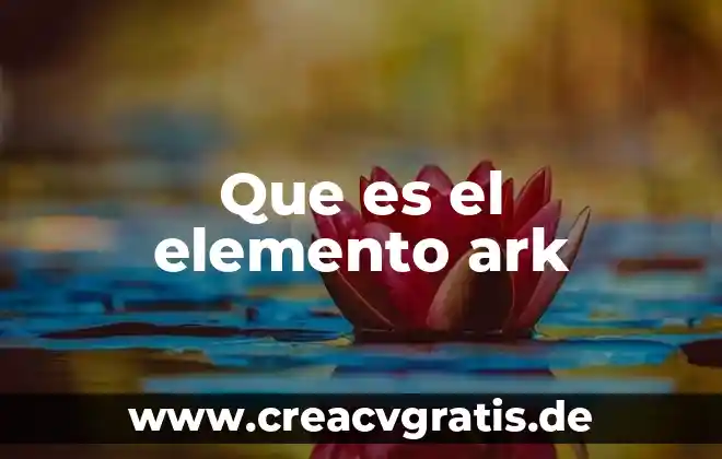 Que es un elemento optico 8 Que es el elemento ark