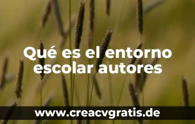 Qué es entorno reducido en límite definición informal 3 Qué es el entorno escolar autores